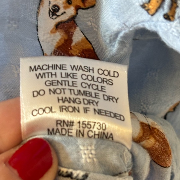 Jane + Delancey -women’s Blue, Dog Print Button-Up Shirt, short sleeve, size Med - Picture 5 of 10